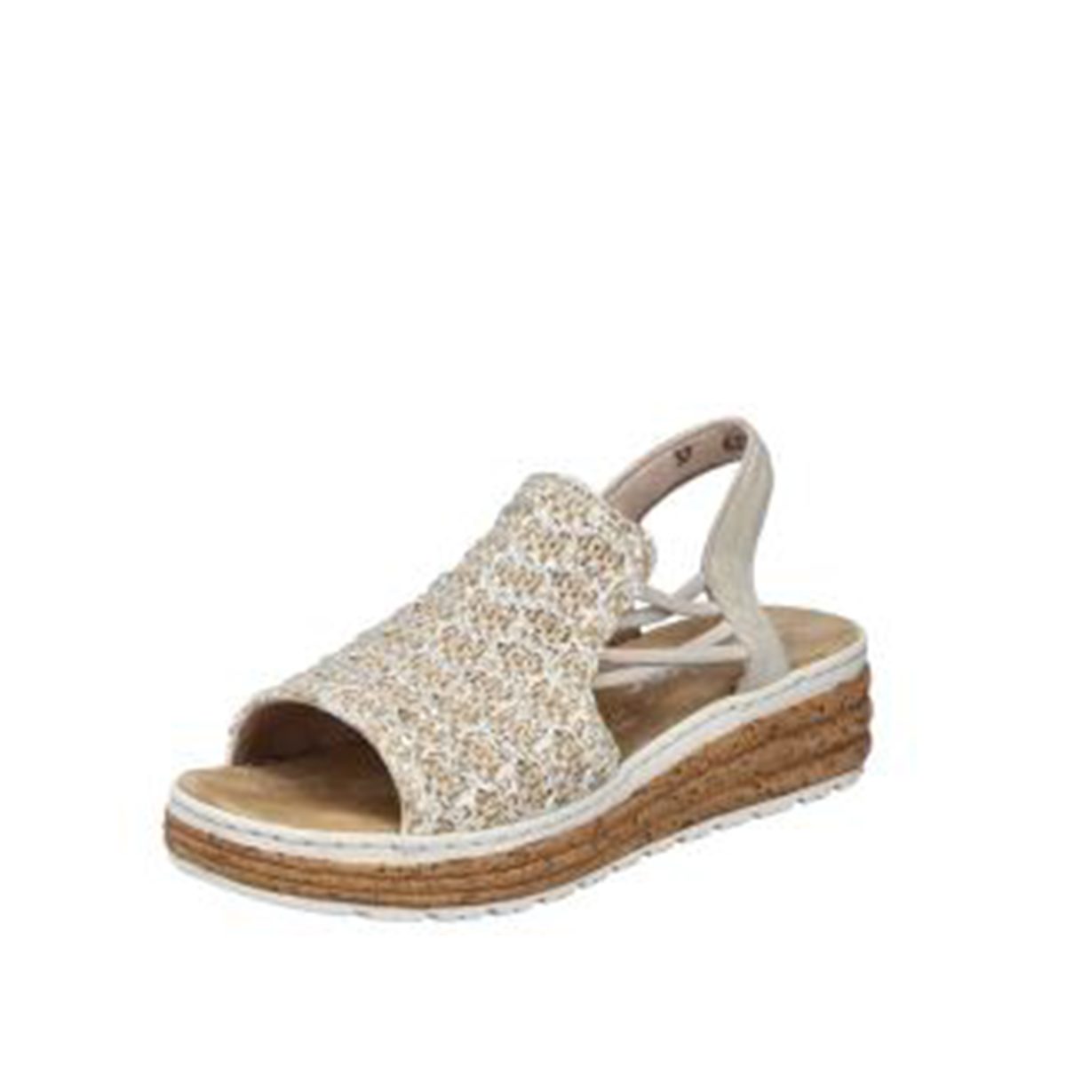 Keilsandalette Lorena beige silber